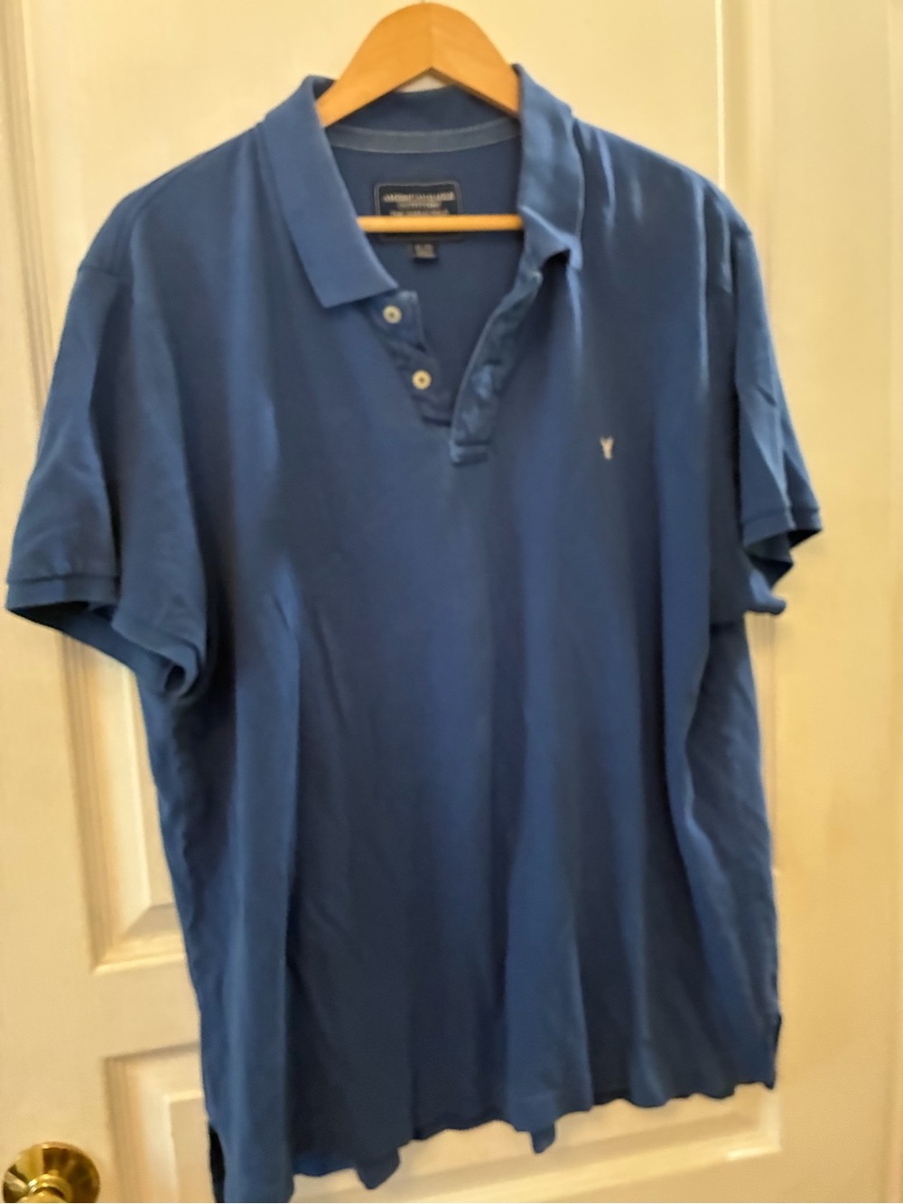 American Eagle Outfitters Royal Blue Short-Sleeve Polo